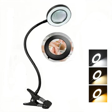 loupe led clip moderne interrupteur bouton poussoir câble usb noir blanc