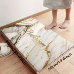 tapis bain imperméable antidérapant marbre doré moderne élégant salon chambre polyester lavable