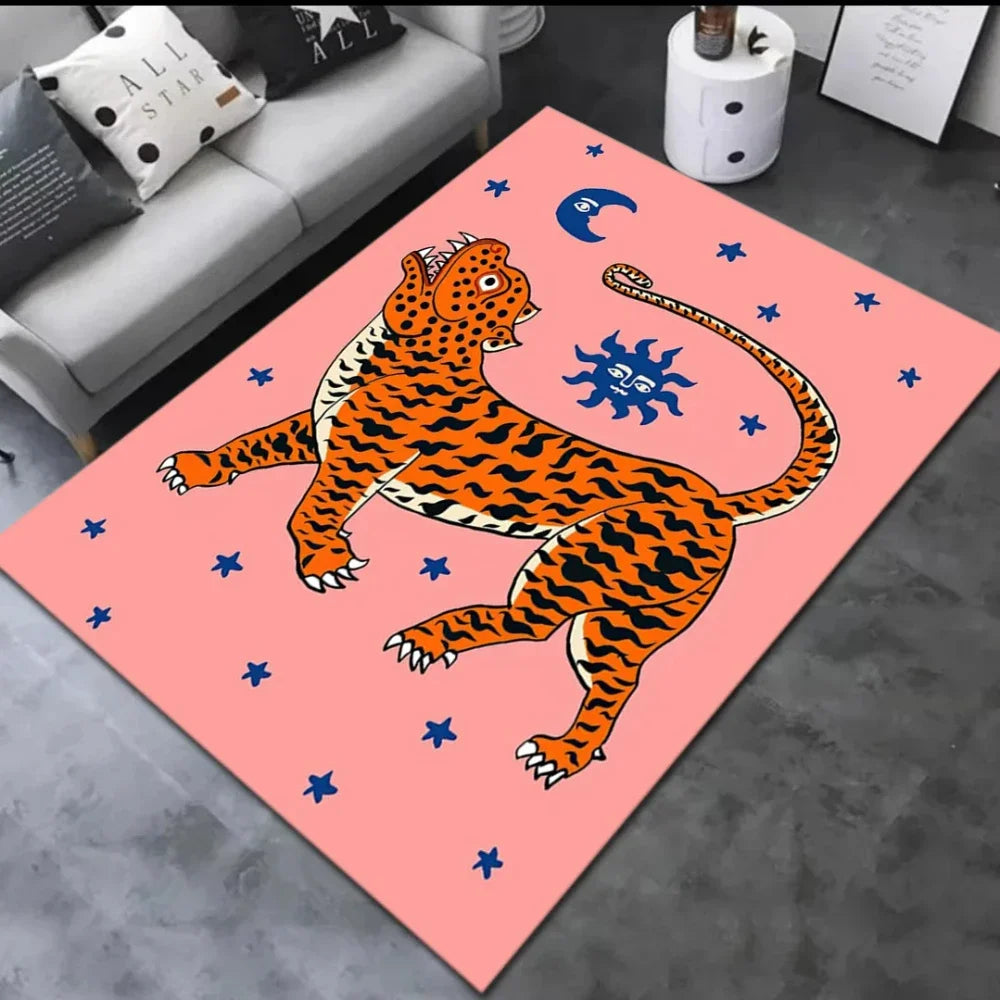 Tapis léopard grand format antidérapant