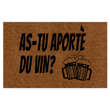 tapis d'entrée marron clair imprimé vin moderne antidérapant extérieur indoor 60x40cm