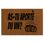 tapis d'entrée marron clair imprimé vin moderne antidérapant extérieur indoor 60x40cm