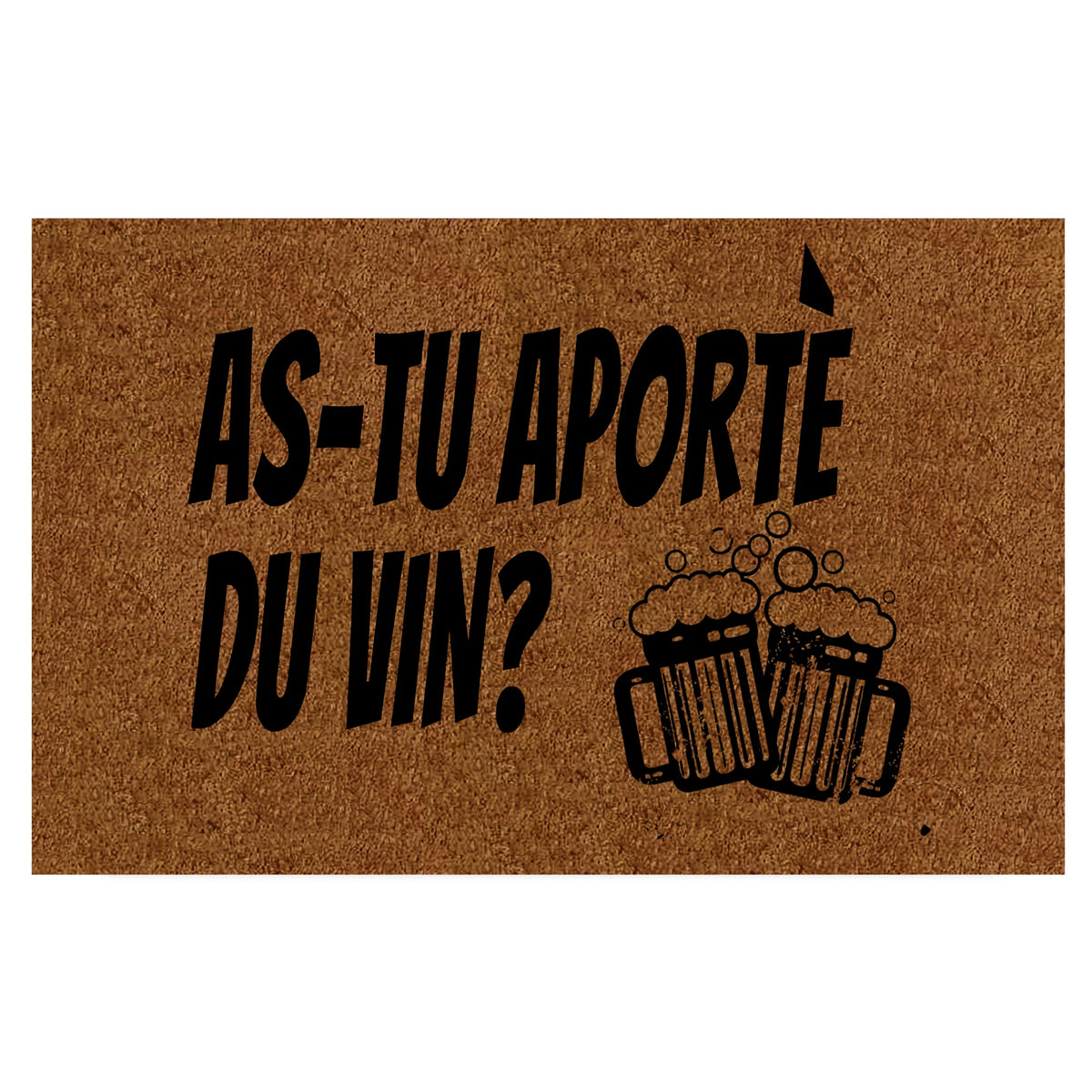 tapis d'entrée marron clair imprimé vin moderne antidérapant extérieur indoor 60x40cm