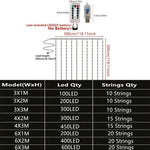 rideau lumineux étoiles blanc multicolore moderne télécommande led 600led 6mx3m transparent vacances