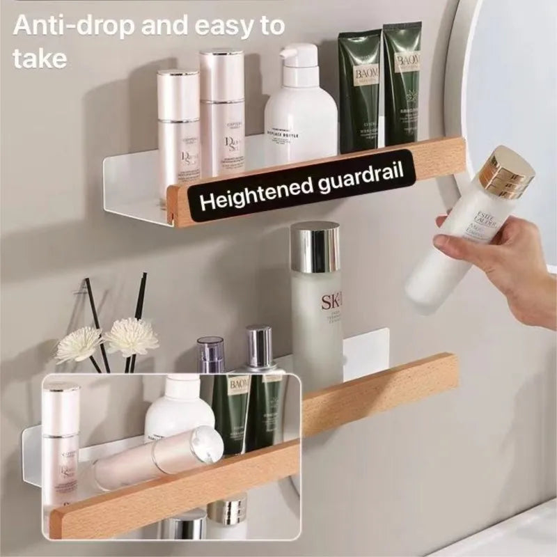 étagère murale bois blanc moderne rangement salle bain efficace anti humidité résistante corrosion minimaliste