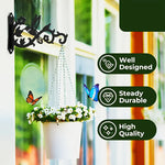 support mural noir colibri floral suspendre pots fleurs vis fixationextérieur