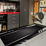 tapis sol antidérapant polyester hexagonal moderne noir gris garage atelierintérieur moto résistant usure