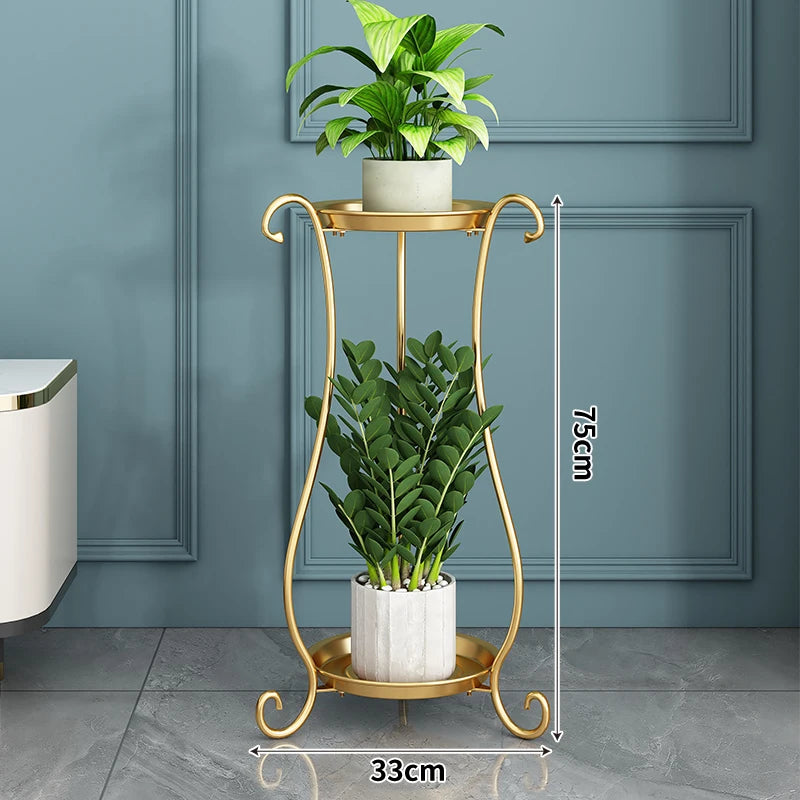 étagères métal or noir blanc plantes intérieur classique moderne autoinstallation multifonctionnels pots