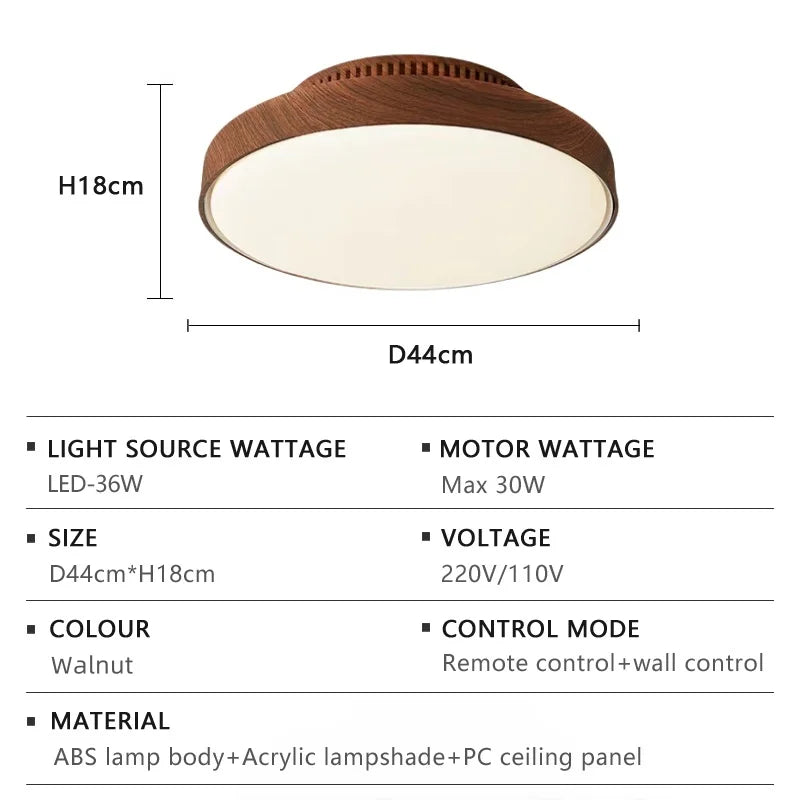 lampe ventilateur sans pales led moderne bois blanc éclairage décoration intérieure télécommande adjustable chambre
