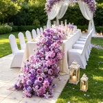 décoration événement mariage romantique fleurs roses artificielles feuilles sombres cascade fixée structure métallique