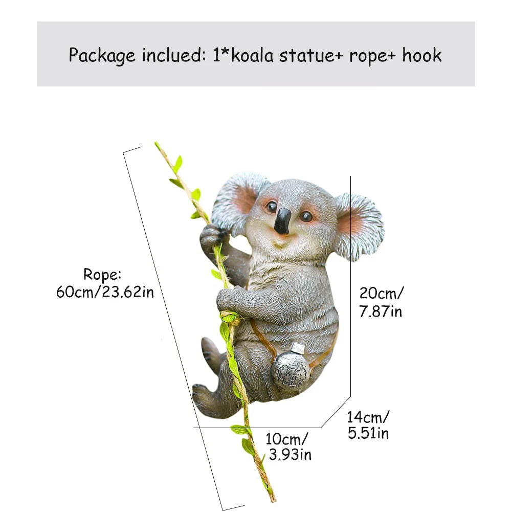 figurines animaux décoratives koala panda lapin escalade corde extérieures patio jardin adorables enfants