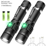 torches led rechargeables tactiques zoom ip65 camping outdoor deux pièces