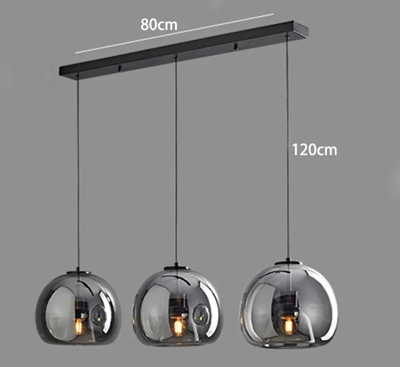 suspension pendentif noir transparent moderne têtes ambrées têtes noires flux lumineux 249 2000 autonome