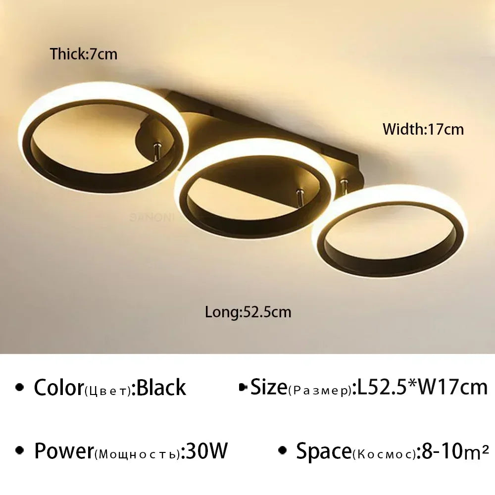 plafonnier led moderne noir rond géométrique acier poli minimalisteintérieur chambre salon