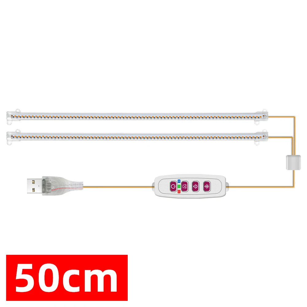 éclairage led plante 3000k têtes 30 50cm blanc vis contrôleur distant