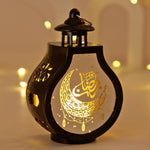 Lampe décorative islamique ornement lune étoile artisanale noire blanche İslam festivités