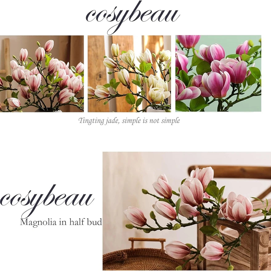 décoration mariage bouquet magnolia soie rose blanc intérieur naturel festive chambre table