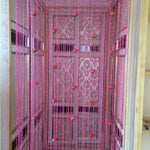 rideaux fleuris rose franges festifs chambre maison européens