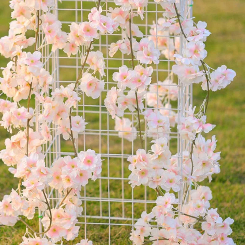 décoration intérieure guirlande fleurs artificielles rose clair mariage anniversaire baby shower pendaison crémaillère