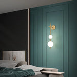 applique murale or sphères translucides éclairage chambre salon entrée moderne LED 65cm 85cm lumière