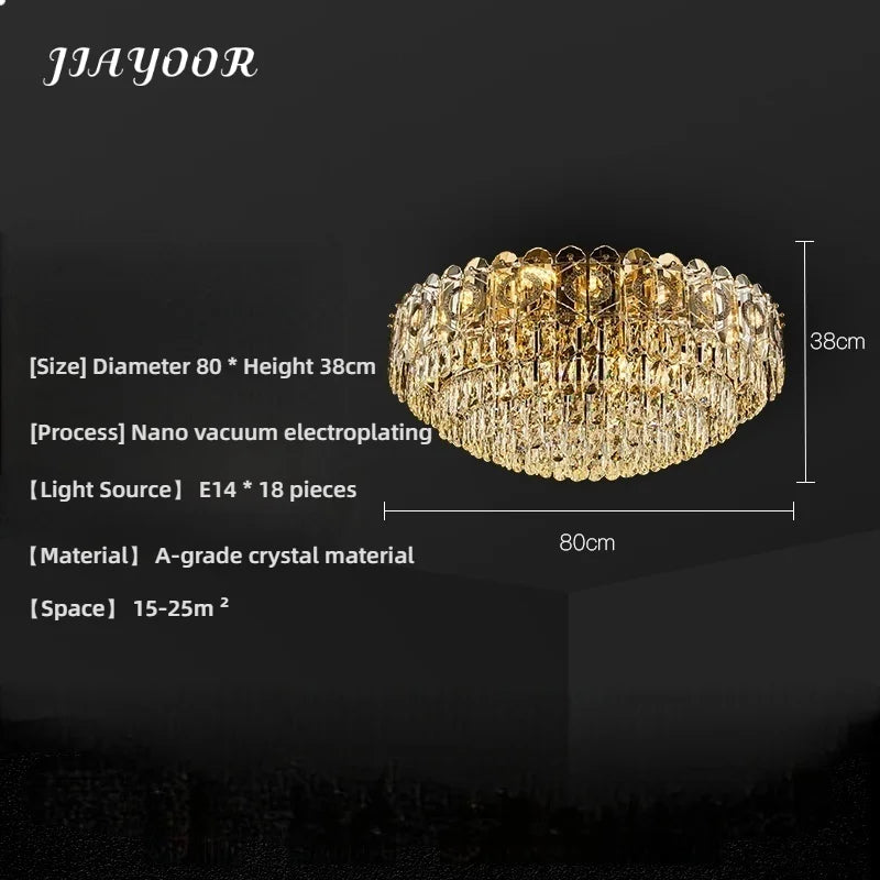 lampe moderne élégante cristal doré brillant led transparent chambre salon