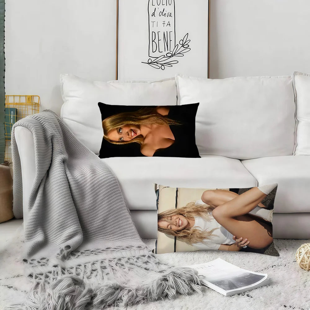 housse coussin rectangulaire imprimé personnage souriant noir moderne double face polyester