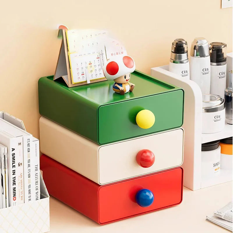 boîtes rangement tiroirs grandes capacités vert blanc rouge modernes minimalistes