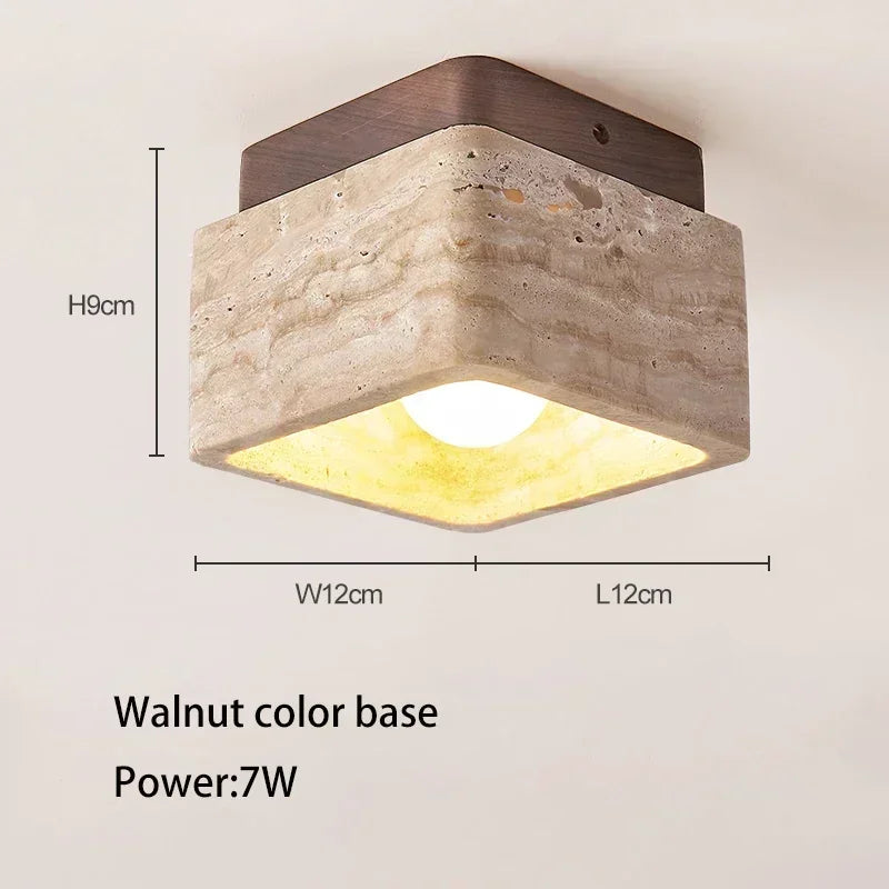 lampe moderne rustique bois beige brun clair texture marbrée fixations vis included