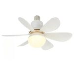 ventilateur lumière intégrée moderne noir blanc 52cm 42cm télécommande led ailes plastique