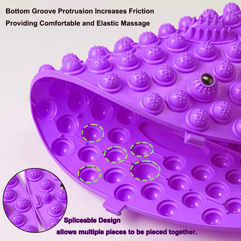 tapis massage pieds acupression points geometriques violet relaxation fitness yoga pilates