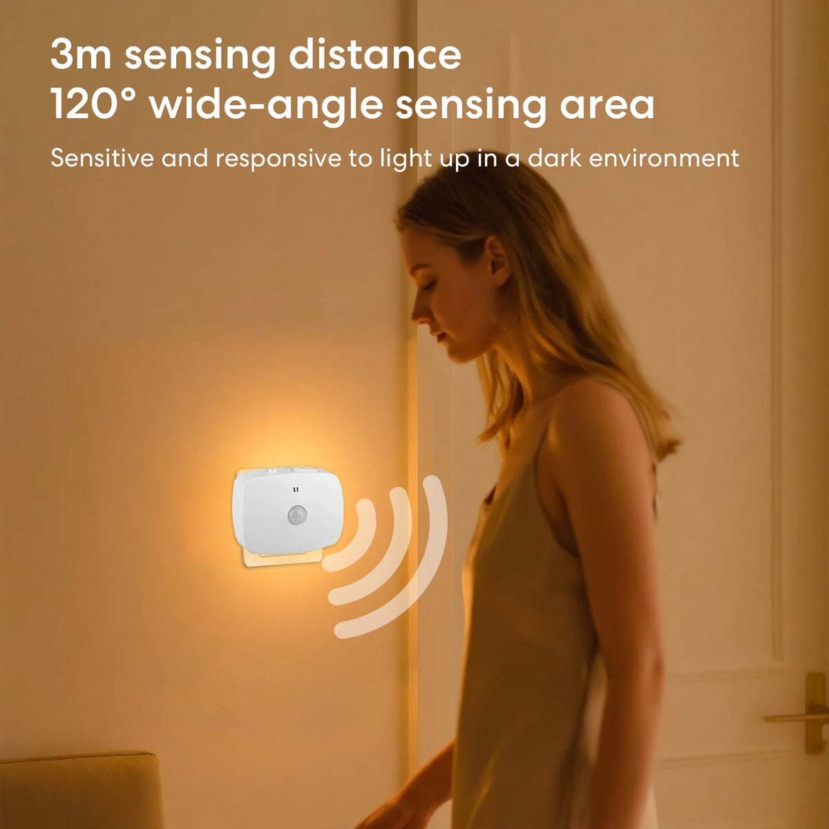 lampe nuit led blanc moderne capteur mouvement adhésif interrupteur manuel auto off night cold