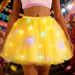 Jupe tutu lumineuse LED bleu rouge blanc moderne festive femme carnaval