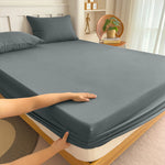 housse lit violet bleu marine gris uni anti acariens anti bactéries moderne 120x200 150x200