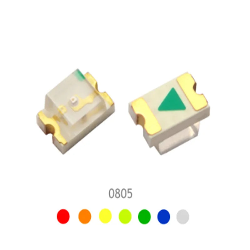diodes led 0805 blanc vert jaune rouge orange bleu gris électronique opaques