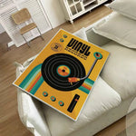 affiches murales vintage rétro disques vinyle illustration cassette audio chambre décoration noire orangée