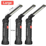 lampe torche rechargeable aimantée port usb type led camping noir.texture anti dérapante.mode faible haute