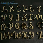 lettres alphabet bois doré classique cursive décoration murale nom porte maison