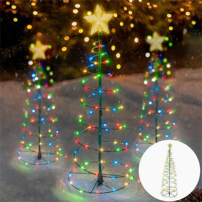Lumière solaire LED colorée rose pour décoration de Noël dans un jardin