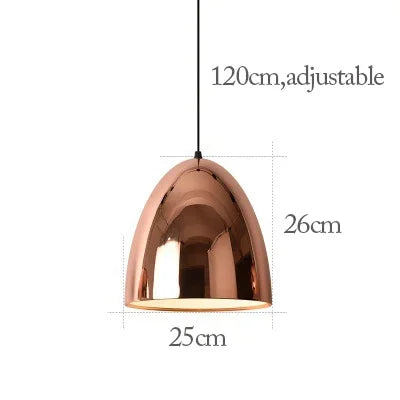 suspension lumineuse moderne rose doré brillante métallique câble noir éclairage scandinave e27
