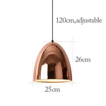 suspension lumineuse moderne rose doré brillante métallique câble noir éclairage scandinave e27