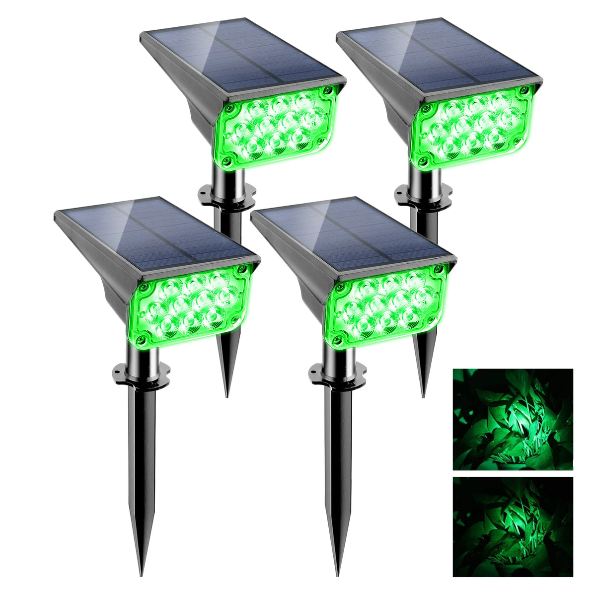 spots solaires noirs modernes led alignées jardin patio auto alimentés panneau solaire