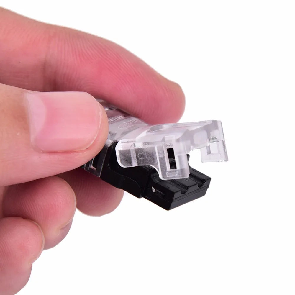 connecteur ruban led transparent clips 8mm 10mm ip65 étanche smd 5050 moderne câbles rouge