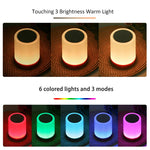 lampe table blanc finition bois moderne minimaliste crochet mural bouton tactile lumière ambiante changeante