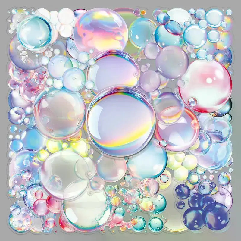 décoration murale moderne autocollants bulles colorées bleu rose blanc verte