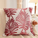 housse coussin carré feuilles palmier polyester coton moderne bleu vert gris rouge nouvelle année