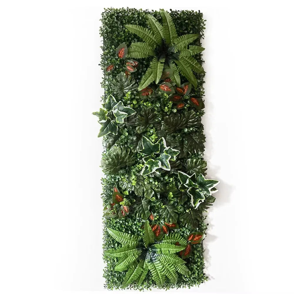 plantes artificielles herbe feuilles variées fleurs simples extérieur accroché vert rouge jaune blanc naturel