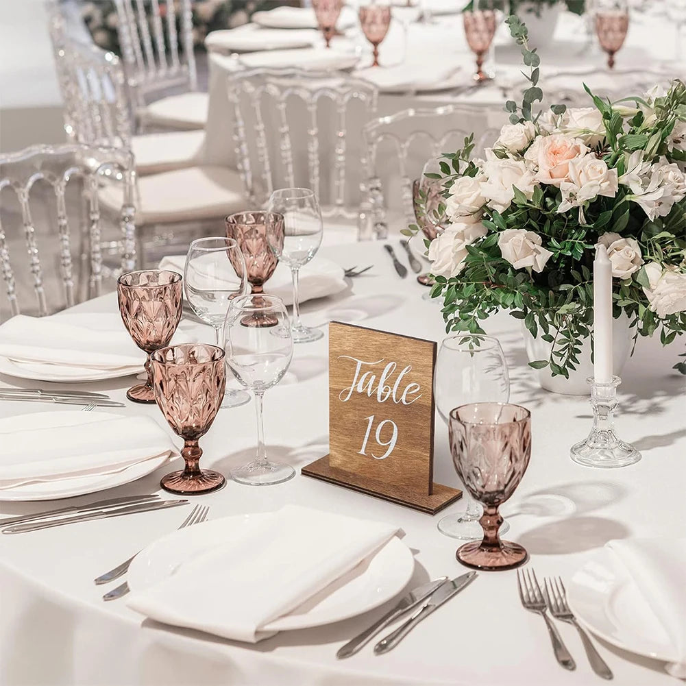 marqueurs table bois numérotés 20 rustique mariage centres tables decoration événements