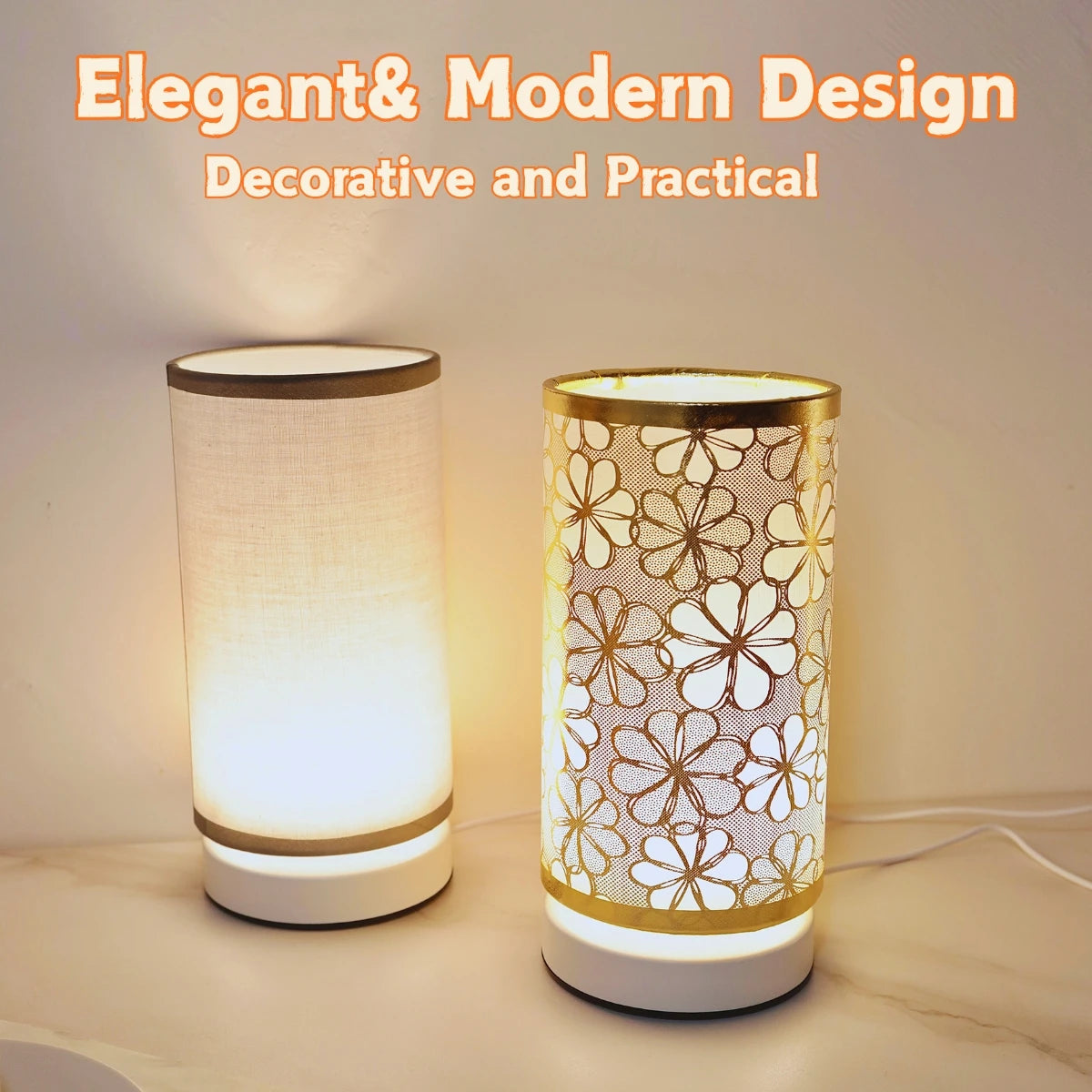 lampe table moderne blanc beige doré écolo flux lumineux géométrique adhésif textile certifications rohs