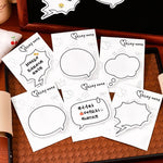 notes autocollantes blancs motifs bulles soleil couronne adhésif moderne graphique scrapbooking fournitures