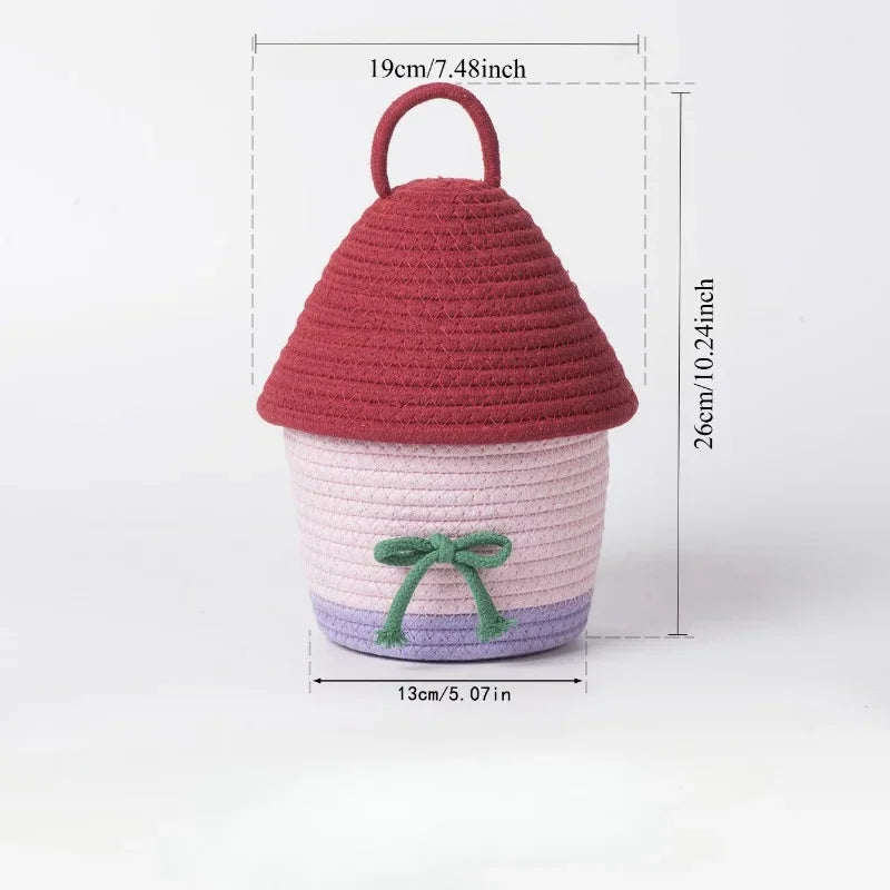 panier crocheté multifonction bleu rouge rose vert bébé chambre enfantDecorationStorageOrganizer