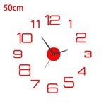 horloge murale moderne noir doré numéros blancs 40cm 50cm opaque sans cadre